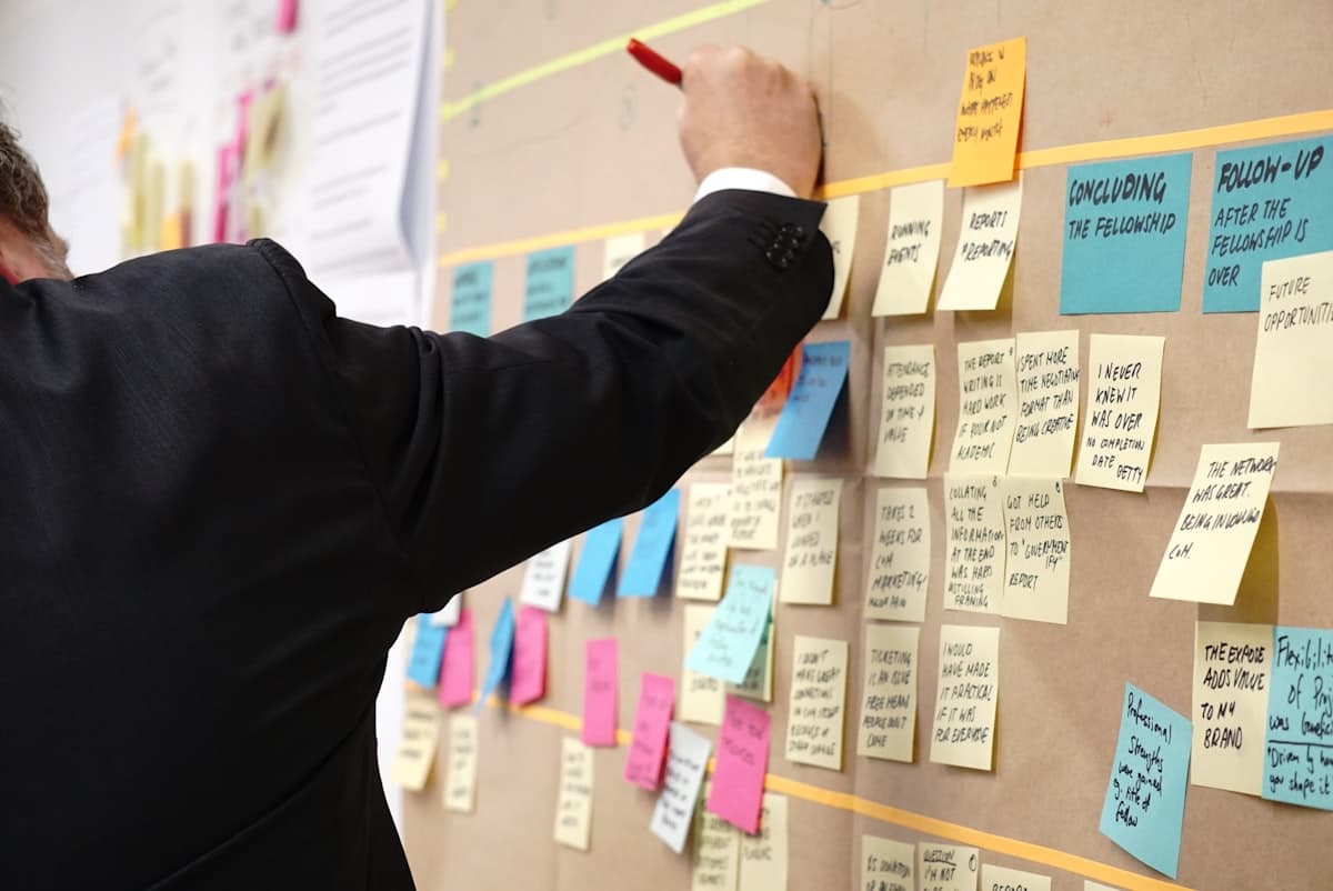 Planningsbord met post-its en notities